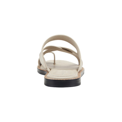 Genella Flat Leather Sandal - Cream Leather | Marc Fisher