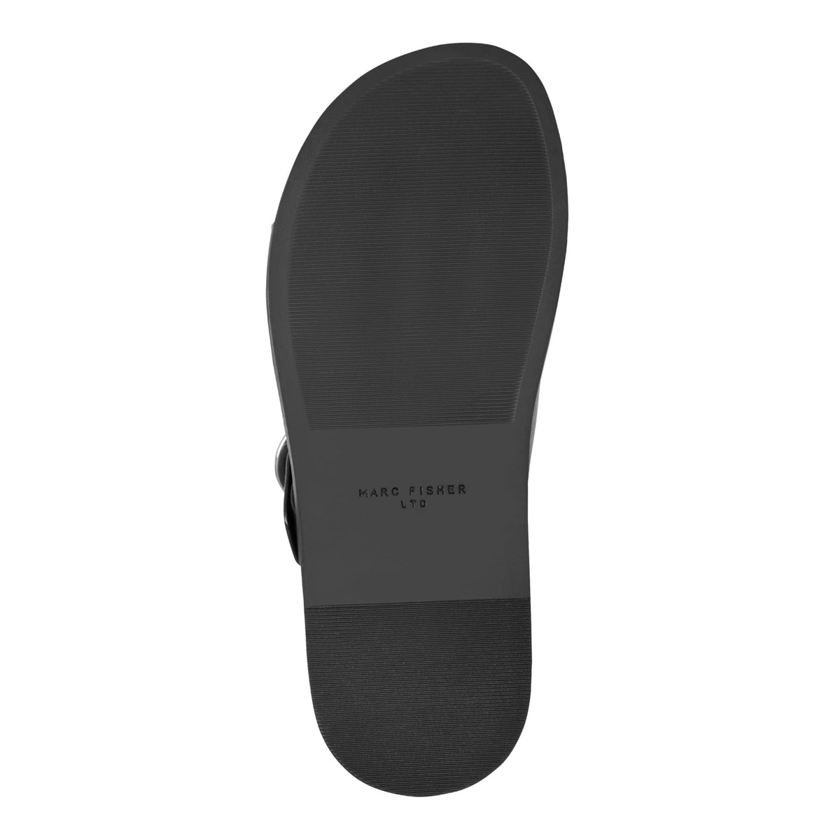 Gia Flat Leather Sandal - Black Leather | Marc Fisher