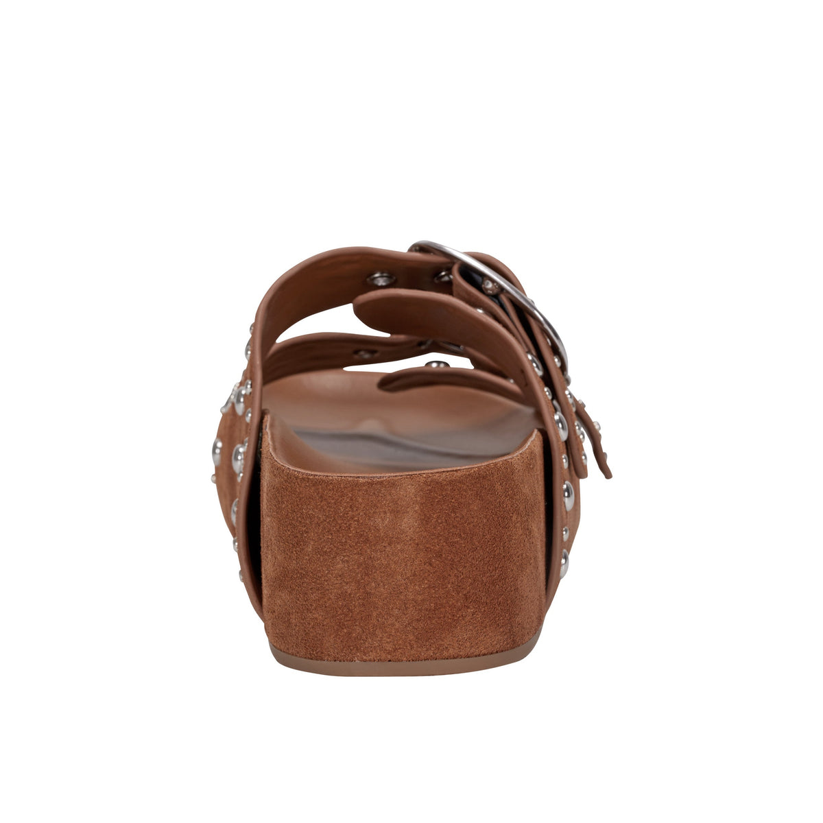 Sayge Studded Suede Footbed Sandal - Brown Suede | Marc Fisher