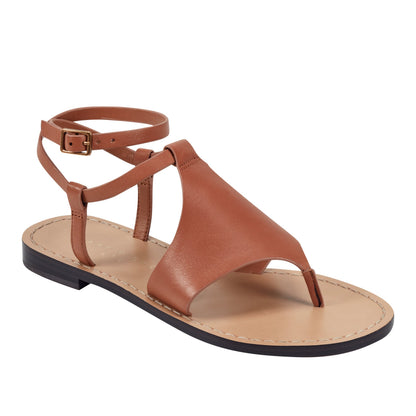Lille Thong Flat Leather Sandal - Natural Leather | Marc Fisher