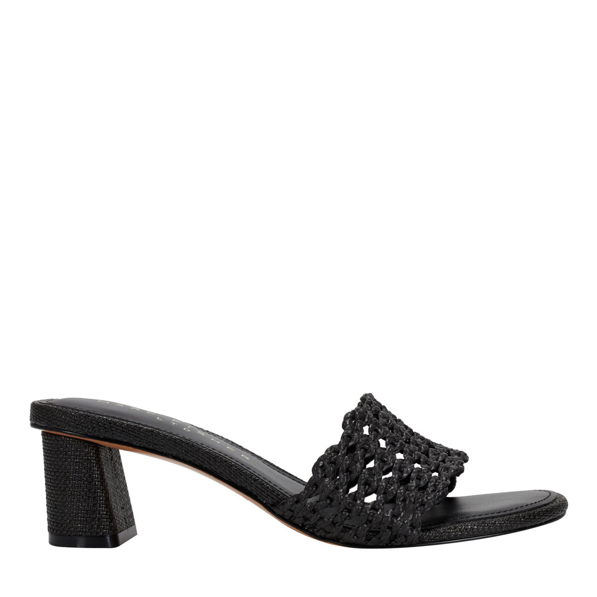 Jazmine Dress Slide Sandal - Black Raffia | Marc Fisher