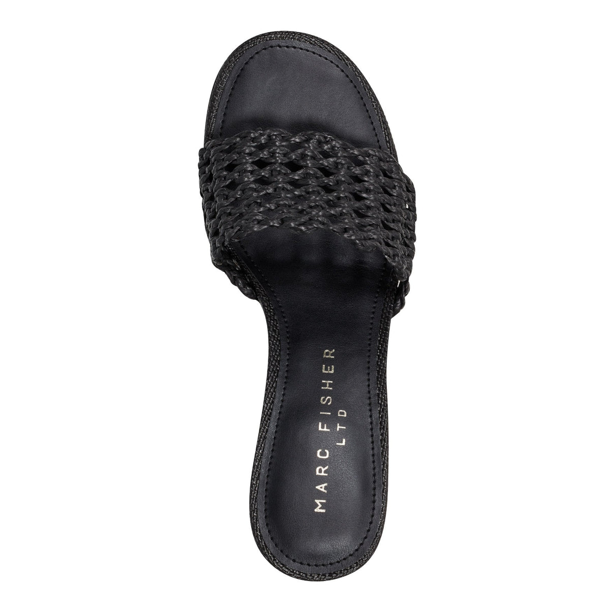 Jazmine Dress Slide Sandal - Black Raffia | Marc Fisher