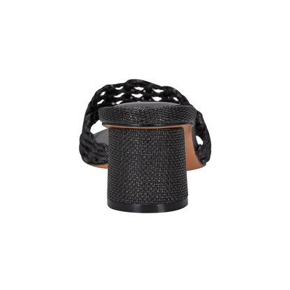 Jazmine Dress Slide Sandal - Black Raffia | Marc Fisher