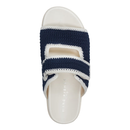 Brinleys Footbed Sandal - Navy/Cream | Marc Fisher