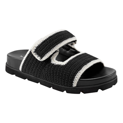 Brinleys Footbed Sandal - Black/Cream | Marc Fisher