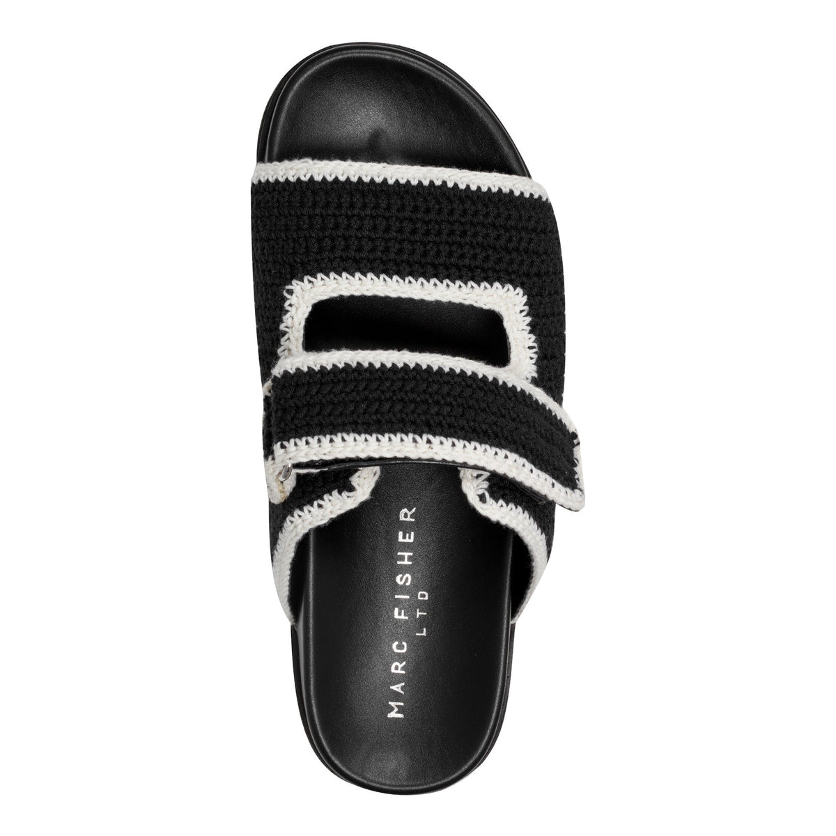 Brinleys Footbed Sandal - Black/Cream | Marc Fisher