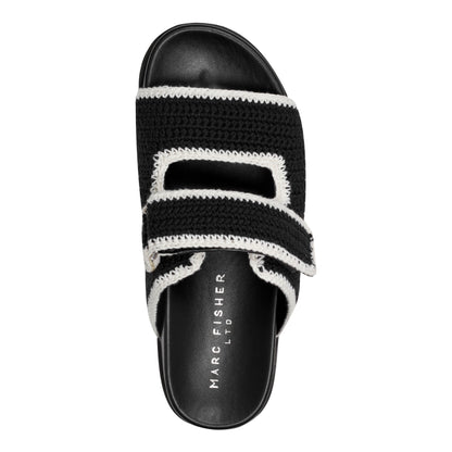 Brinleys Footbed Sandal - Black/Cream | Marc Fisher