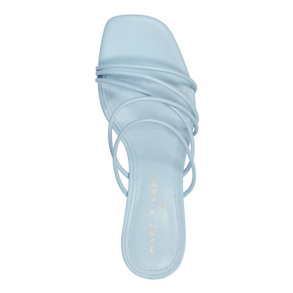 Banna Strappy Leather Dress Sandal - Light Blue Leather | Marc Fisher