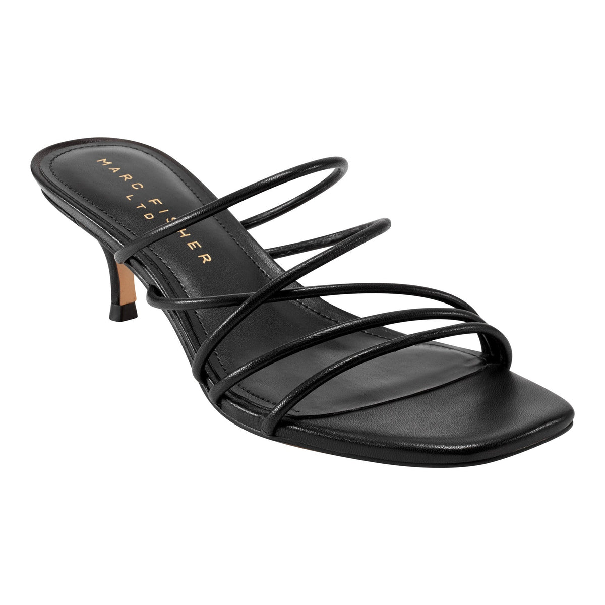 Banna Strappy Leather Dress Sandal - Black Leather | Marc Fisher