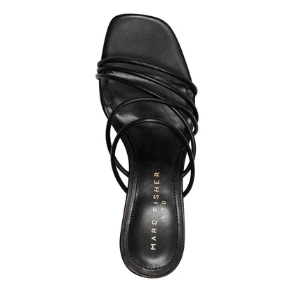 Banna Strappy Leather Dress Sandal - Black Leather | Marc Fisher