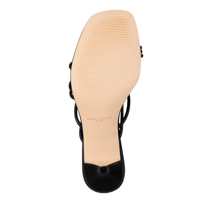 Banna Strappy Leather Dress Sandal - Black Leather | Marc Fisher