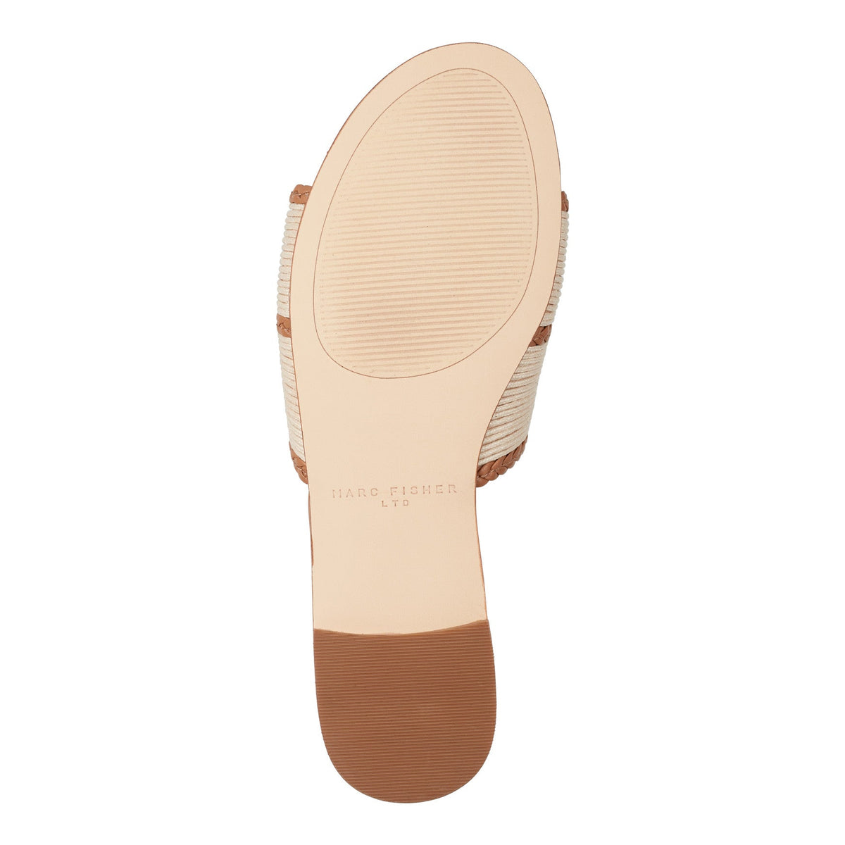 Zuri Flat Slide Sandal - Natural/Brown | Marc Fisher