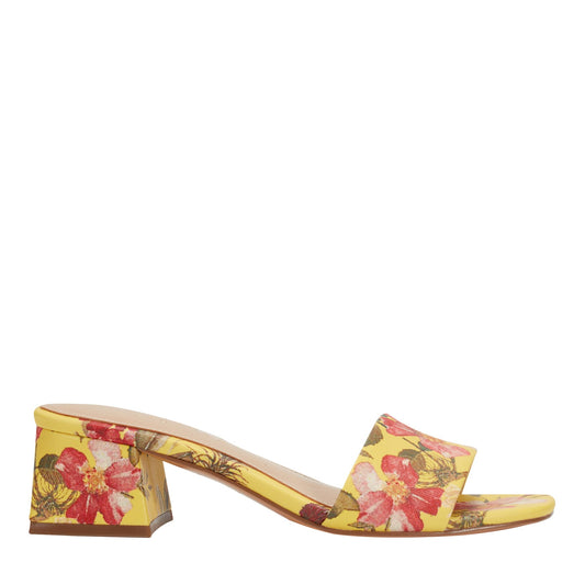 Olysa Slide Dress Sandal - Yellow Floral | Marc Fisher
