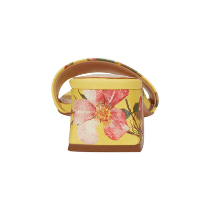 Olysa Slide Dress Sandal - Yellow Floral | Marc Fisher