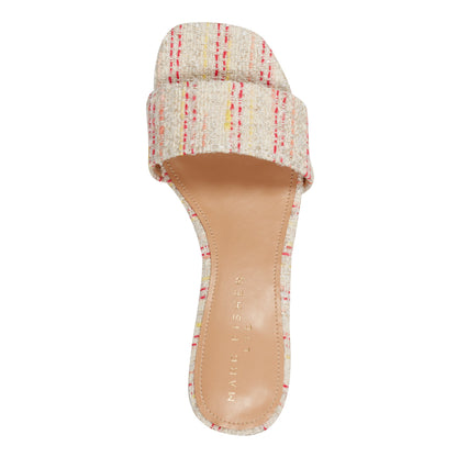 Olysa Slide Dress Sandal - Red/Cream Stripe | Marc Fisher