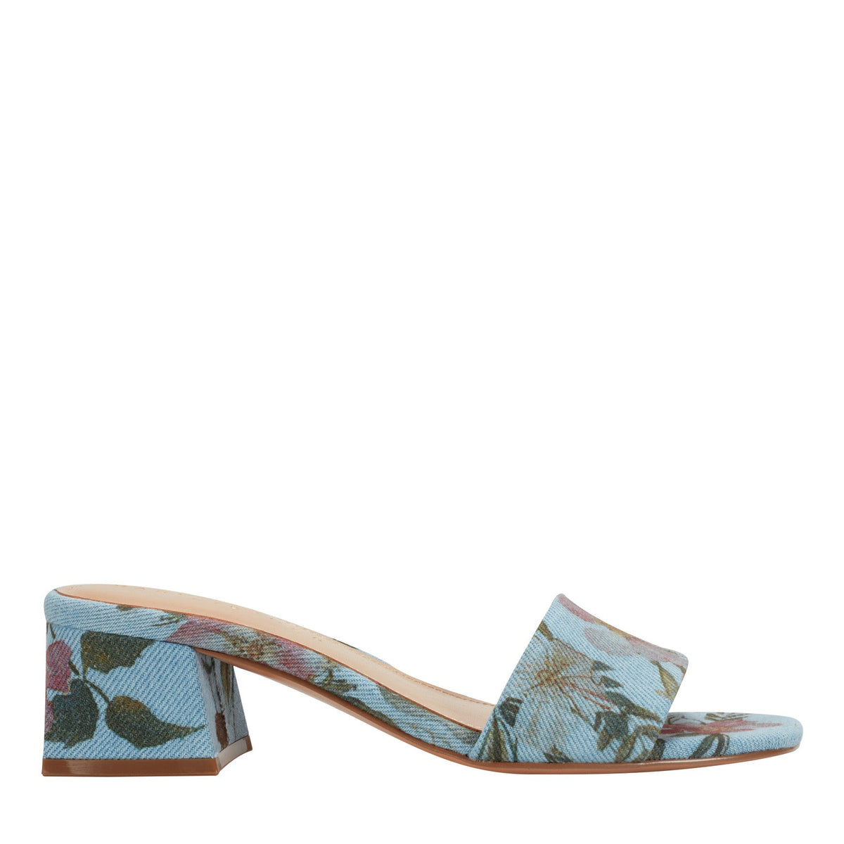 Olysa Slide Dress Sandal - Blue Floral | Marc Fisher