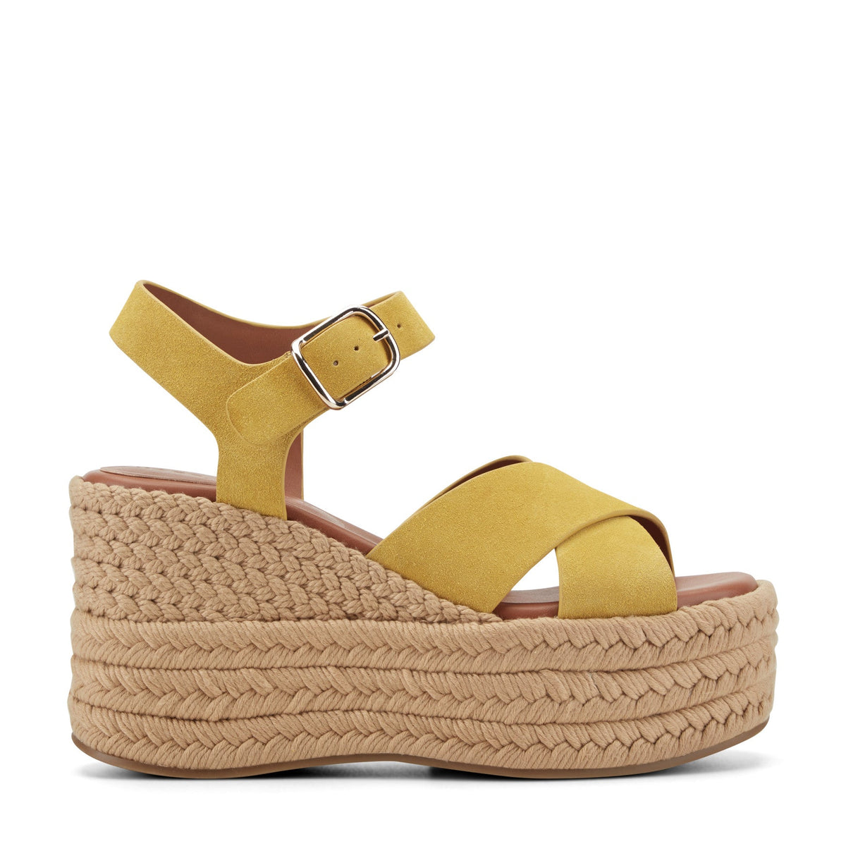 Pasion Espadrille Wedge Sandal - Yellow Suede | Marc Fisher