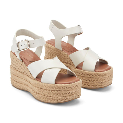 Pasion Espadrille Wedge Sandal - Chic Cream Leather | Marc Fisher
