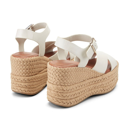 Pasion Espadrille Wedge Sandal - Chic Cream Leather | Marc Fisher