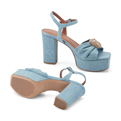 Candey Platform Sandal - Denim | Marc Fisher