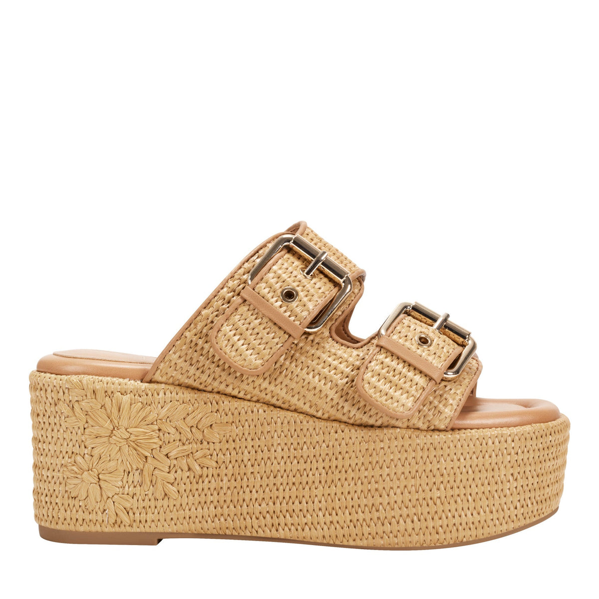 Poppy Platform Slide Sandal - Natural Raffia | Marc Fisher