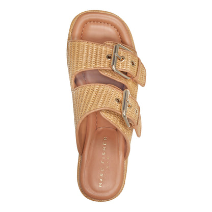 Poppy Platform Slide Sandal - Natural Raffia | Marc Fisher