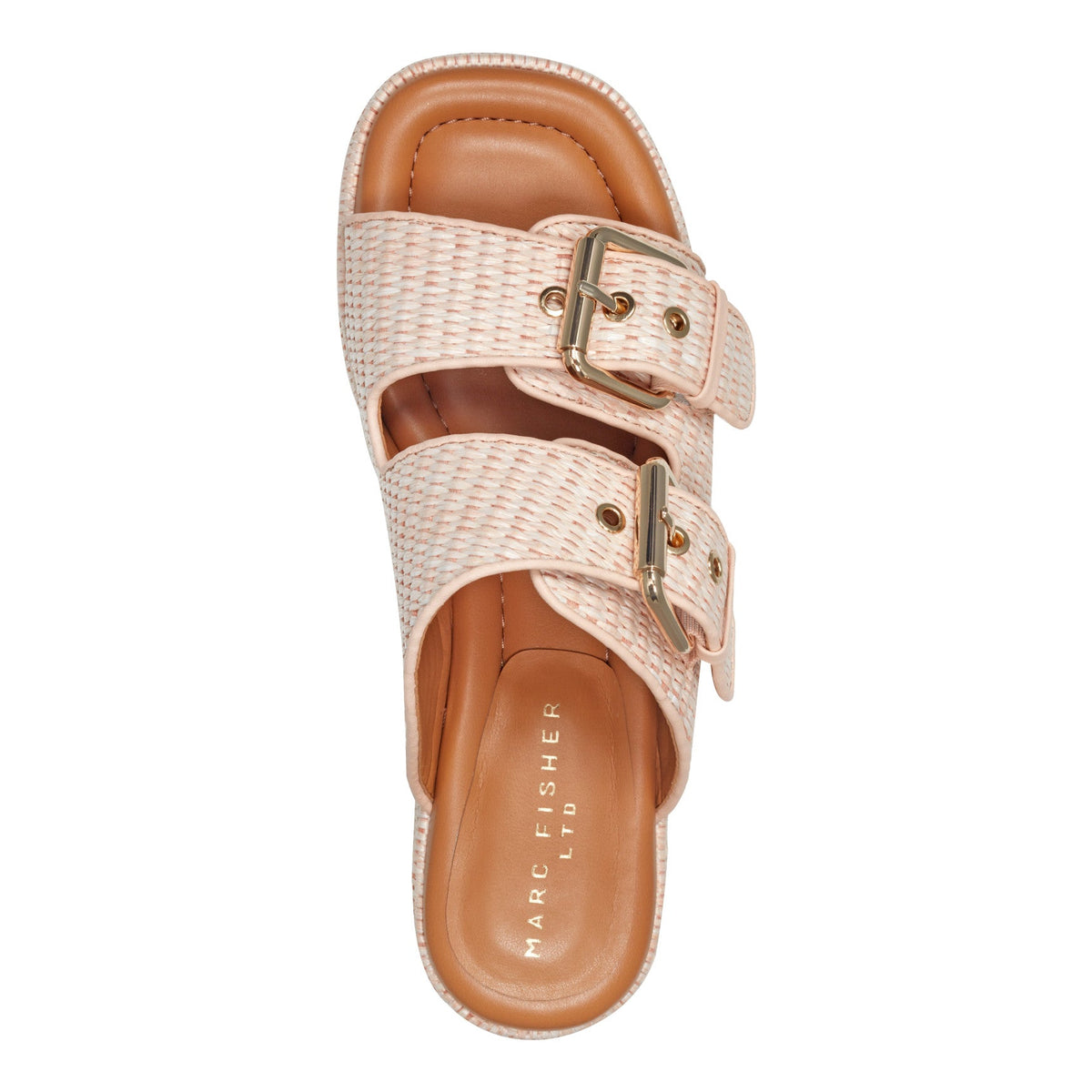 Poppy Platform Slide Sandal - Light Pink Raffia | Marc Fisher