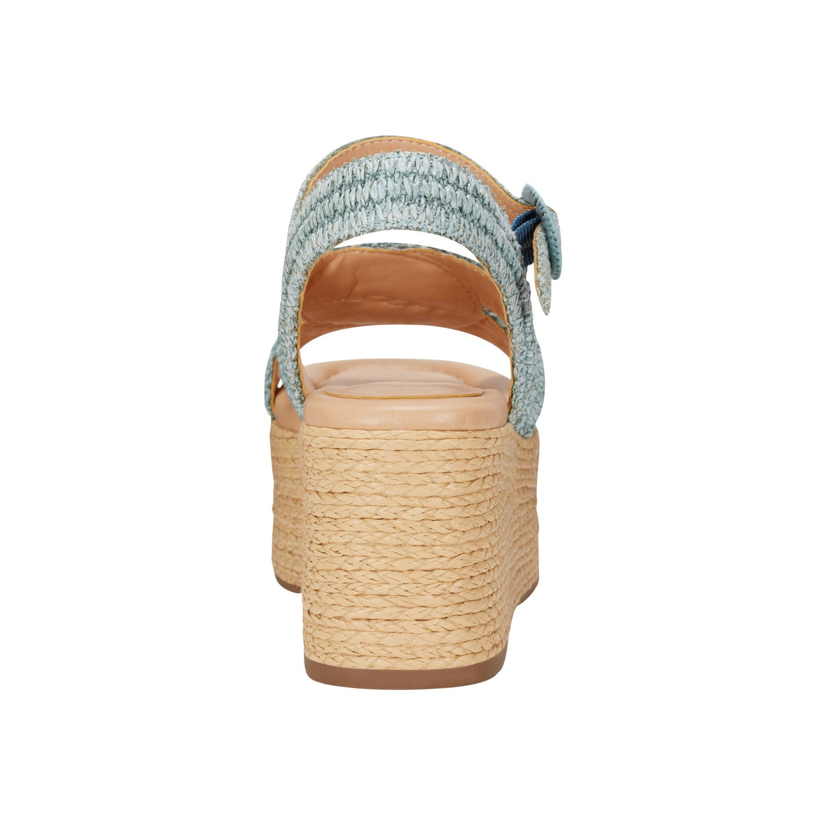 Payley Platform Wedge Sandal - Light Blue Raffia | Marc Fisher