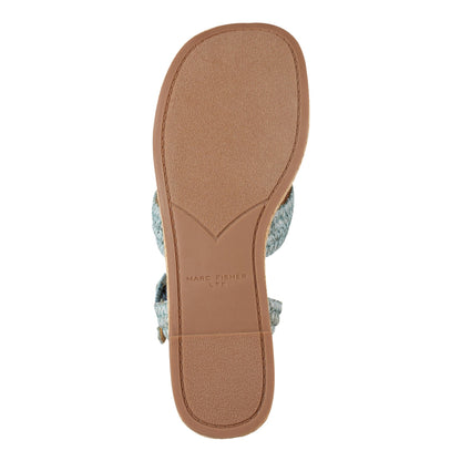 Payley Platform Wedge Sandal - Light Blue Raffia | Marc Fisher