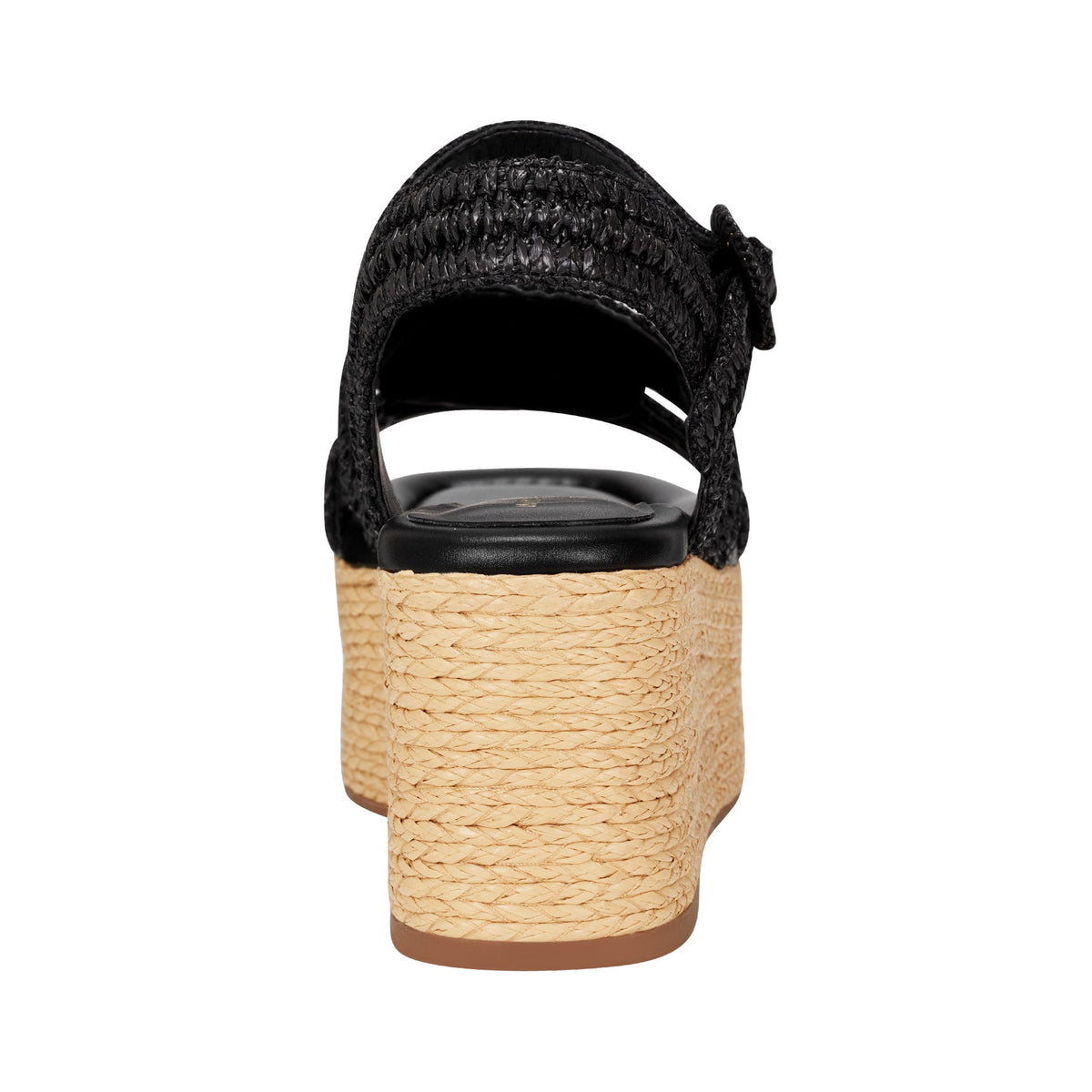Payley Platform Wedge Sandal - Black Raffia | Marc Fisher