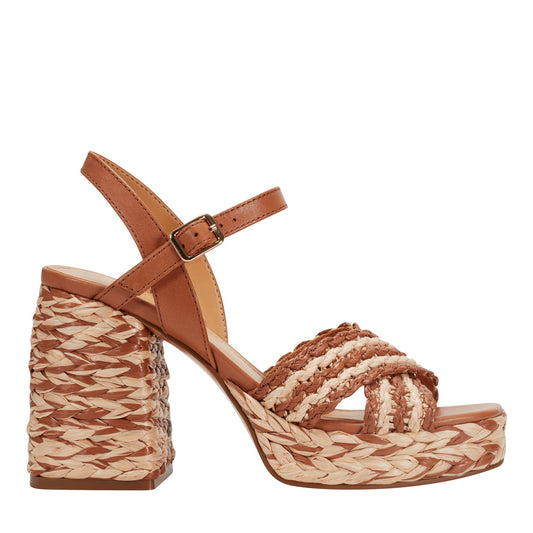 Juliey Platform Sandal - Natural/Brown | Marc Fisher