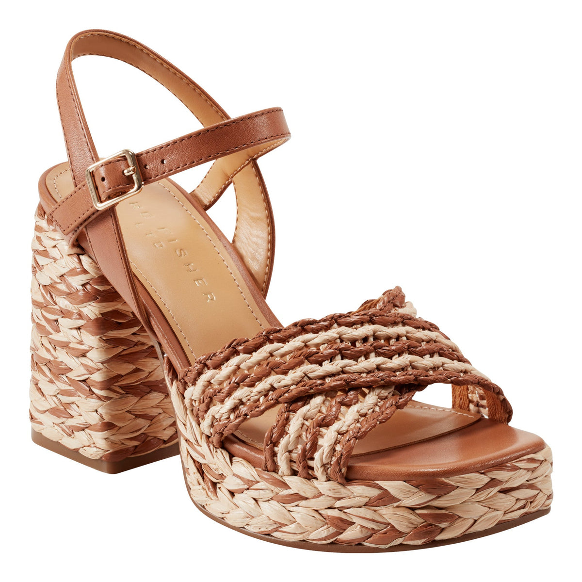 Juliey Platform Sandal - Natural/Brown | Marc Fisher