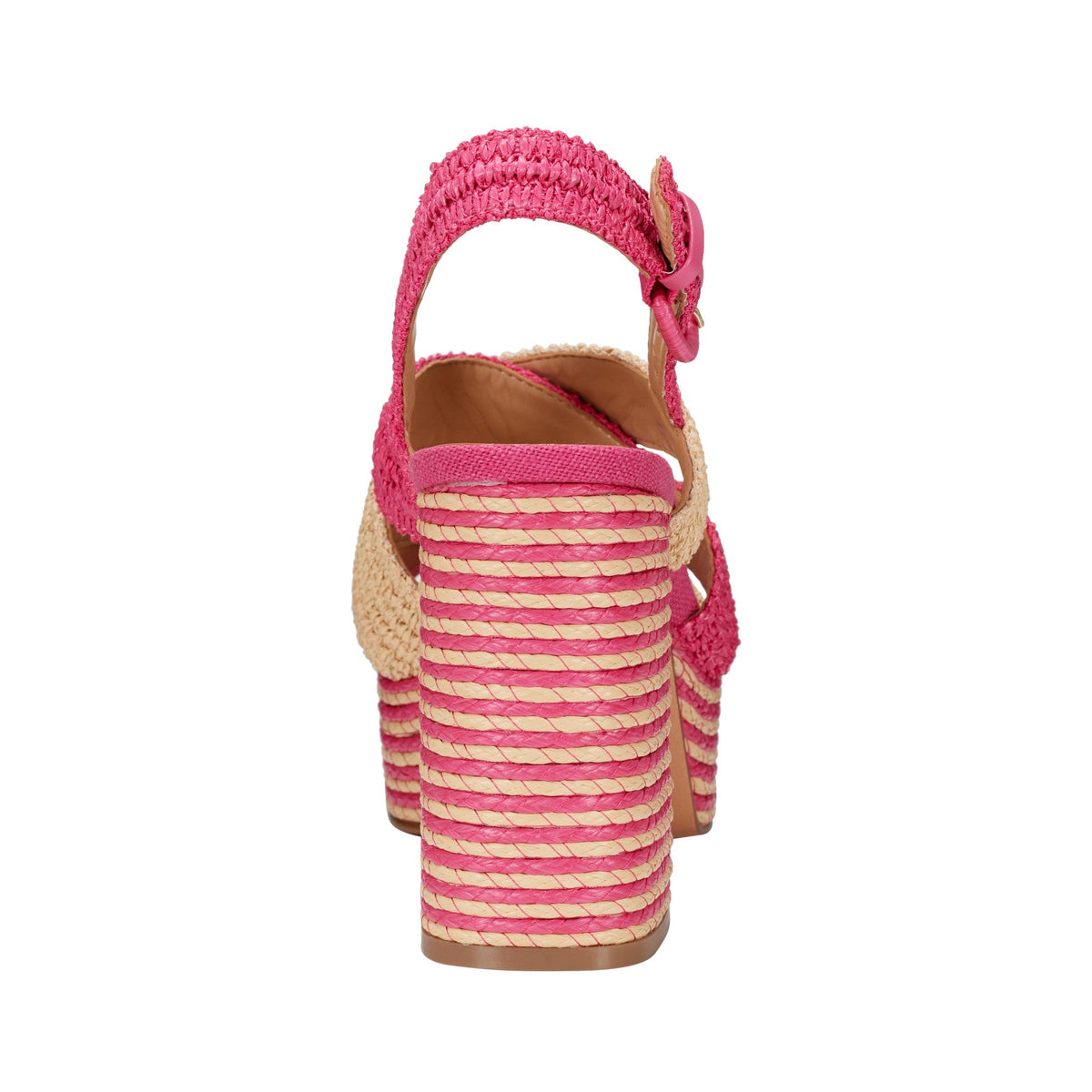 Caddy Platform Sandal - Natural/Pink Raffia | Marc Fisher