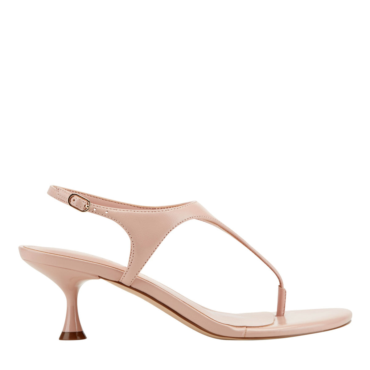 Pelysa Leather Heeled Thong Sandal - Natural Patent Leather | Marc Fisher