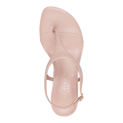 Pelysa Leather Heeled Thong Sandal - Natural Patent Leather | Marc Fisher