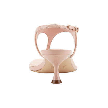 Pelysa Leather Heeled Thong Sandal - Natural Patent Leather | Marc Fisher