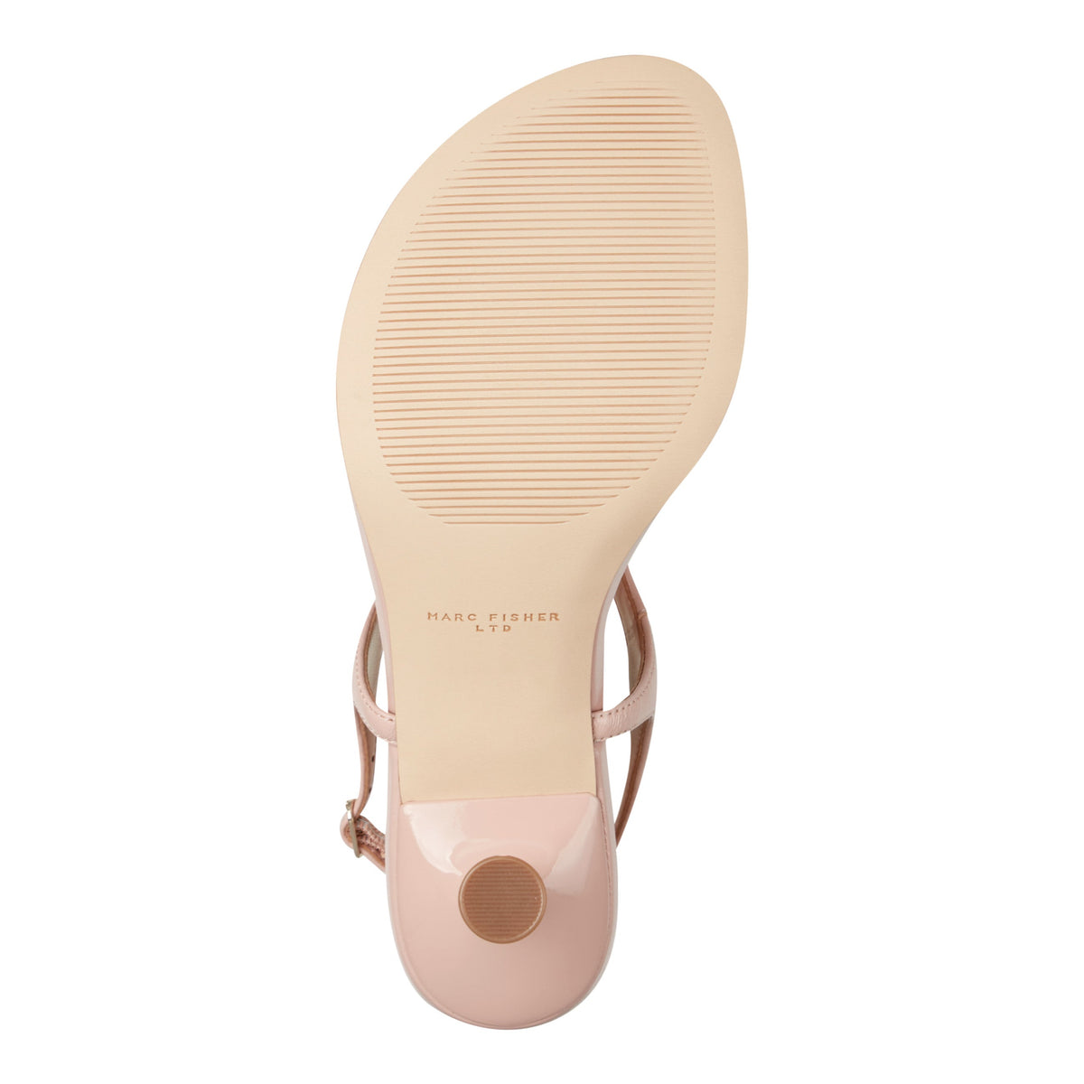 Pelysa Leather Heeled Thong Sandal - Natural Patent Leather | Marc Fisher