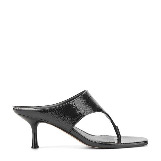 Adia Leather Thong Sandal - Black Leather | Marc Fisher