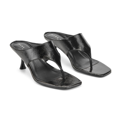 Adia Leather Thong Sandal - Black Leather | Marc Fisher