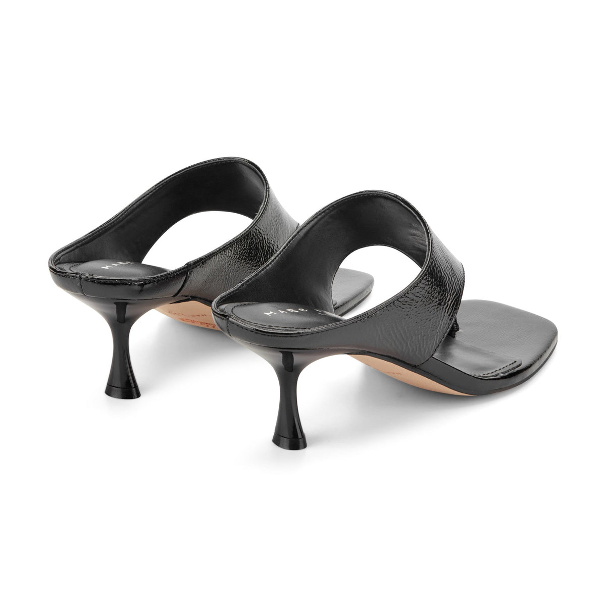 Adia Leather Thong Sandal - Black Leather | Marc Fisher