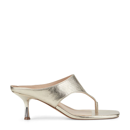 Adia Leather Thong Sandal - Platino Leather | Marc Fisher