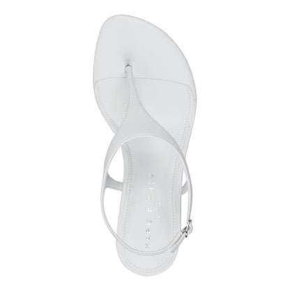 Pelysa Leather Heeled Thong Sandal - White Patent Leather | Marc Fisher