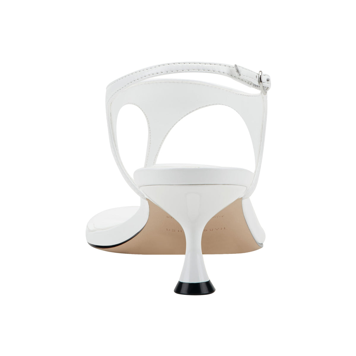 Pelysa Leather Heeled Thong Sandal - White Patent Leather | Marc Fisher
