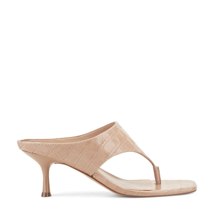 Adia Leather Thong Sandal - Embossed Natural Leather Croco | Marc Fisher