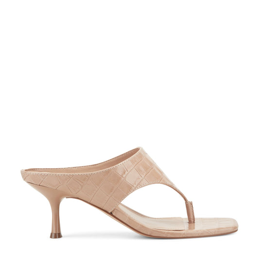 Adia Leather Thong Sandal - Embossed Natural Leather Croco | Marc Fisher