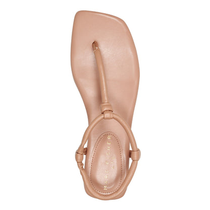 Maycee Thong Flat Leather Sandal - Natural Leather | Marc Fisher