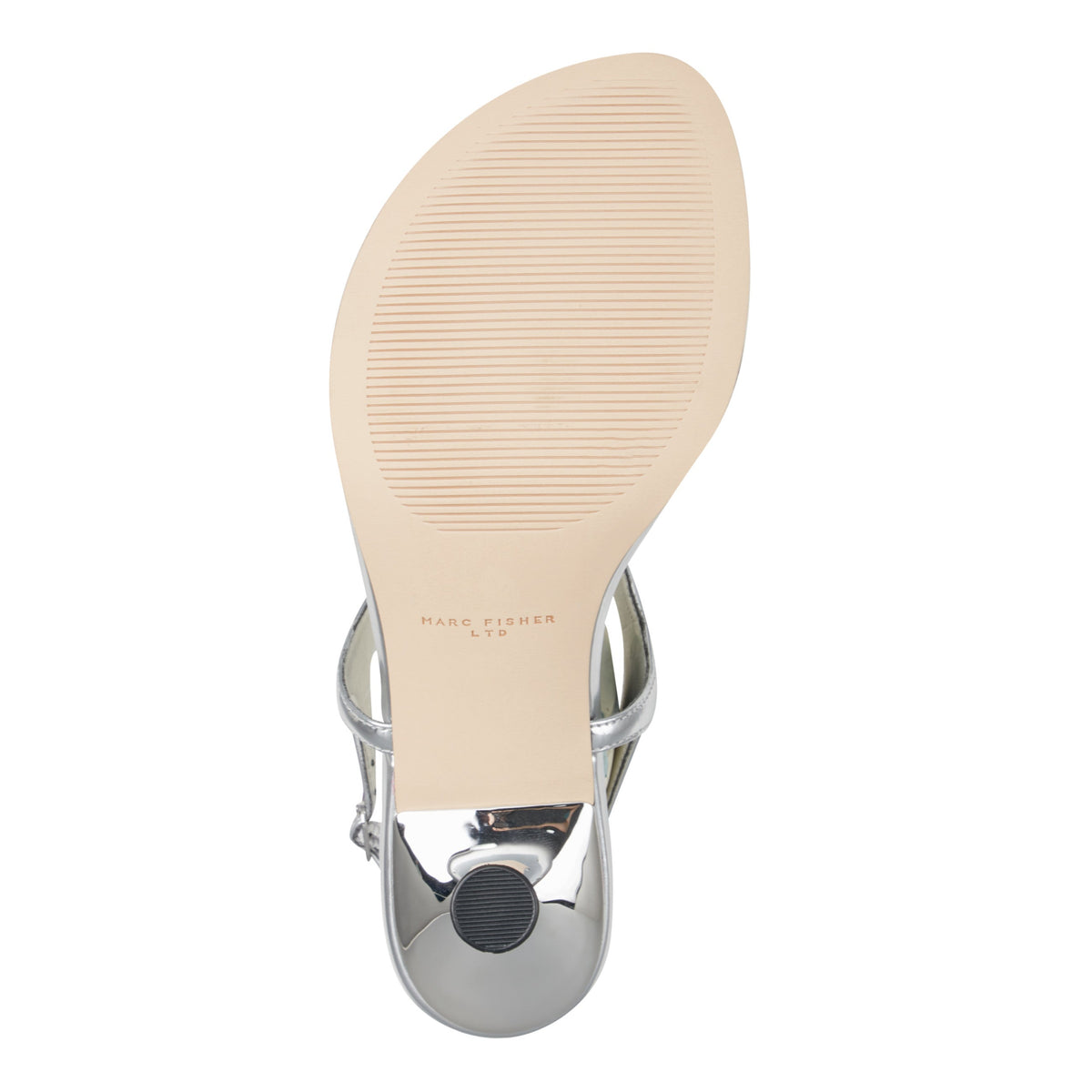 Pelysa Leather Heeled Thong Sandal - Silver Leather | Marc Fisher