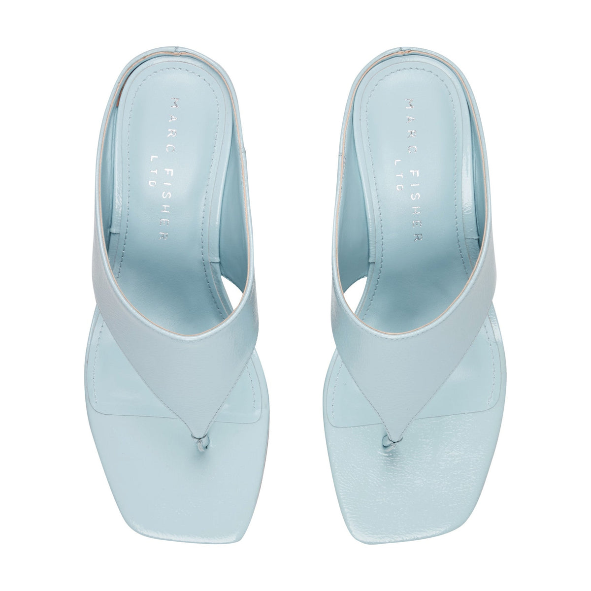 Adia Leather Thong Sandal - Light Blue Leather | Marc Fisher