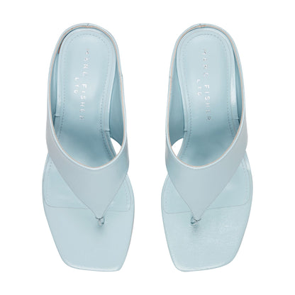 Adia Leather Thong Sandal - Light Blue Leather | Marc Fisher