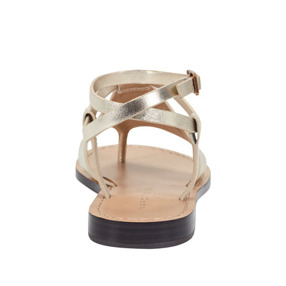Lille Thong Flat Leather Sandal - Platino Leather | Marc Fisher
